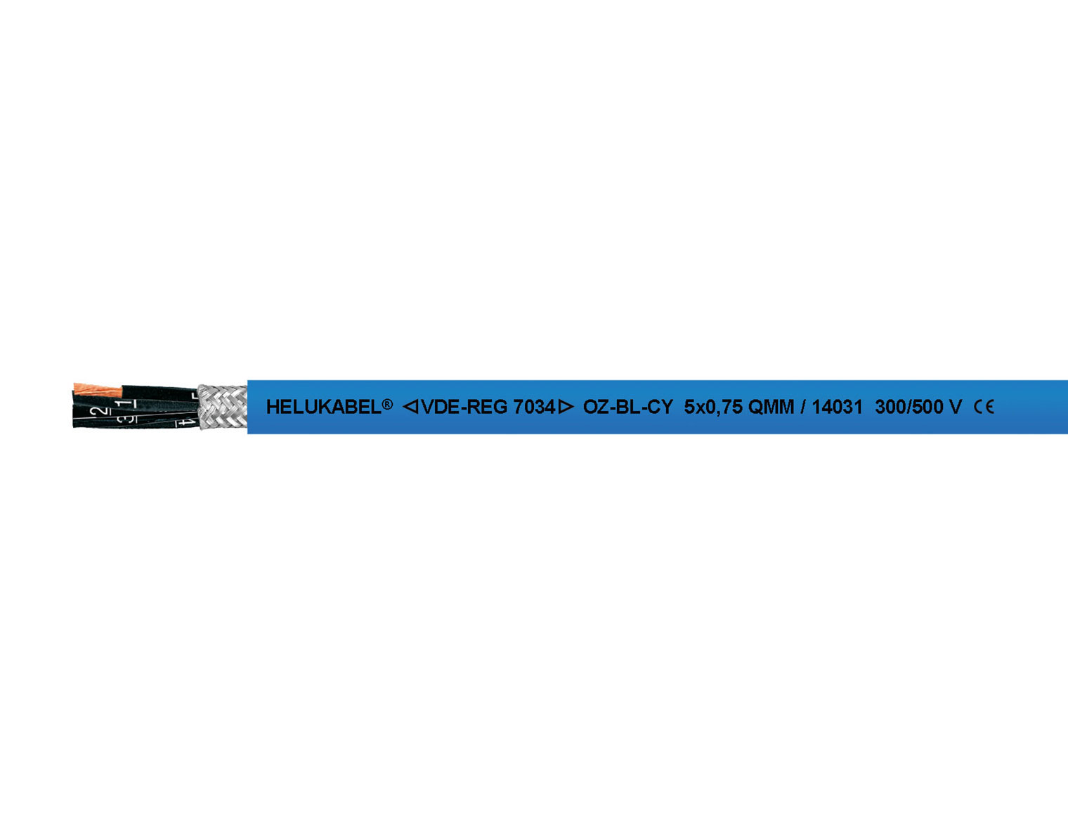 Cable HELUKABEL OZ-BL-CY azul 2 x 0,75 mm²