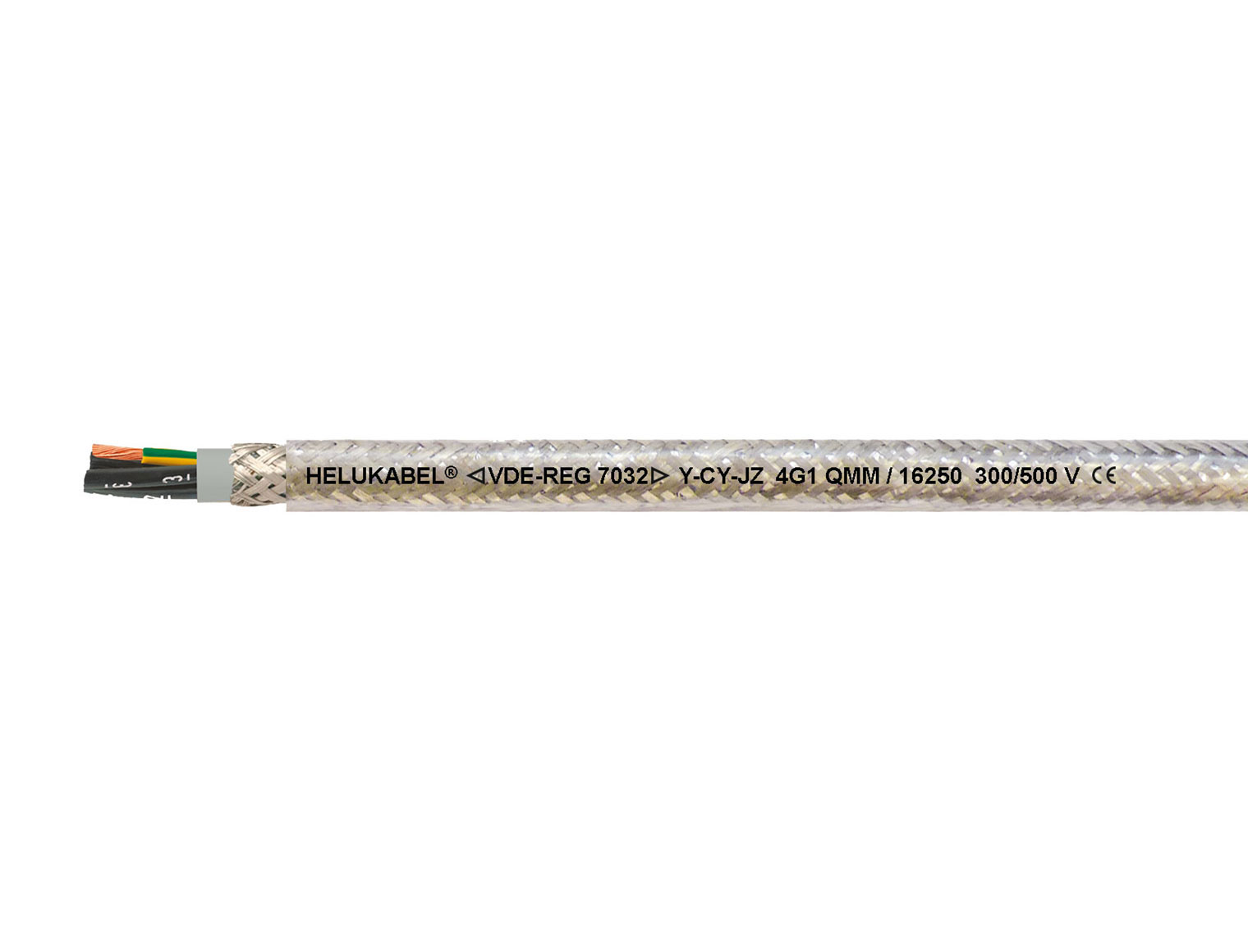 Cable HELUKABEL Y-CY-JZ transparente 4 G 1,5 mm²