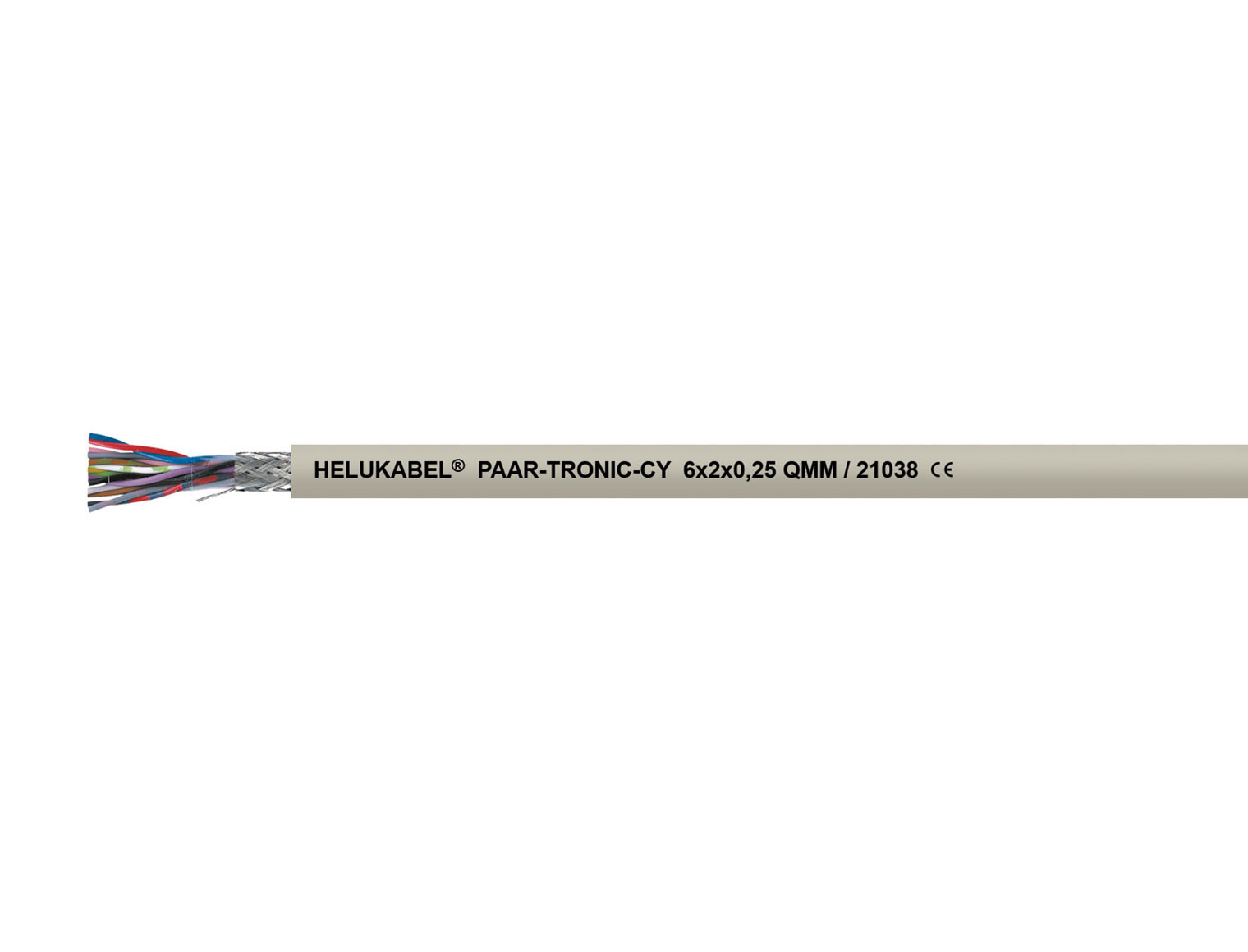 Cable HELUKABEL PAAR-TRONIC-CY gris 6 x 2 x 0,25 mm²