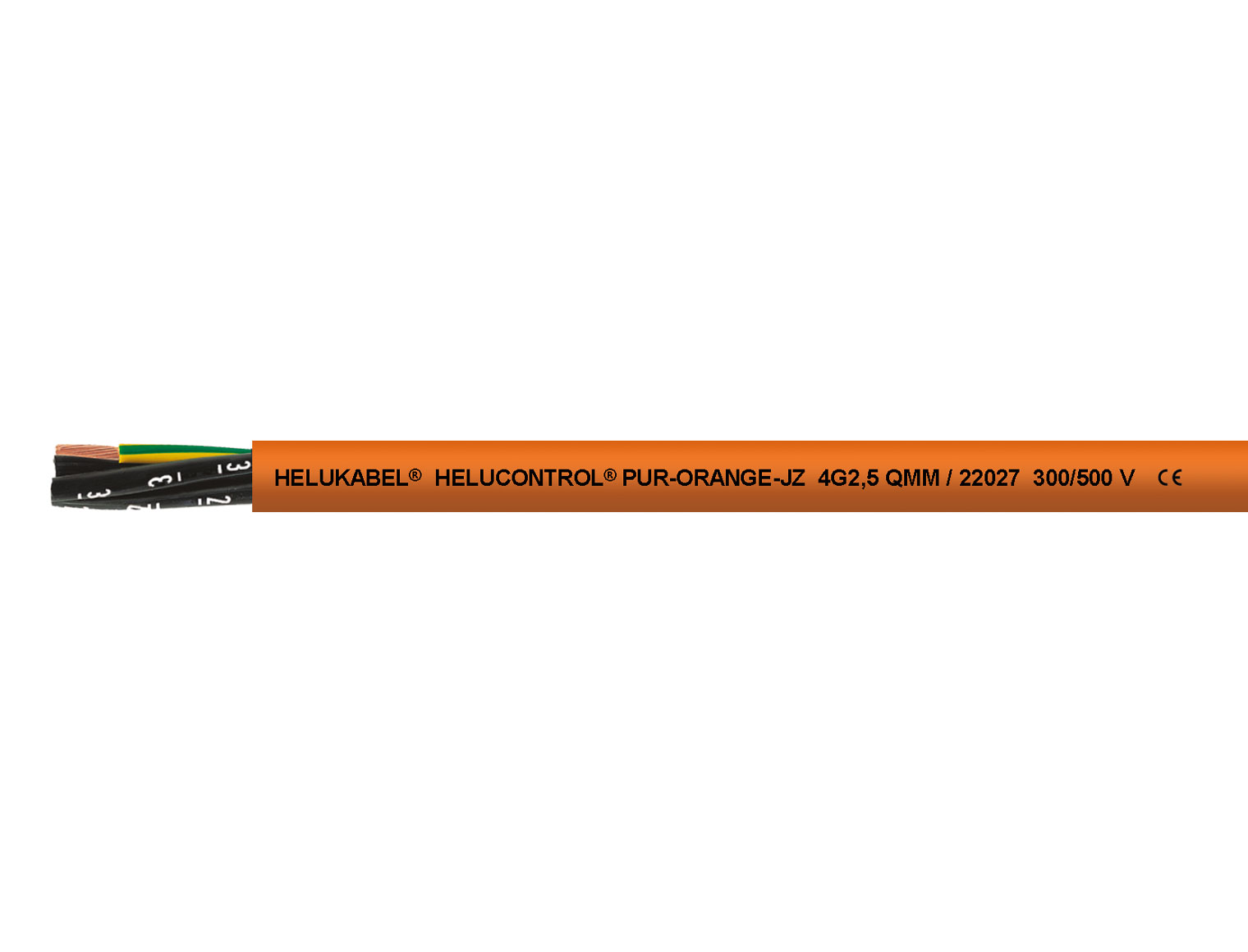 Cable HELUKABEL HELUCONTROL® PUR-ORANGE-JZ naranja 4 G 2,5 mm²
