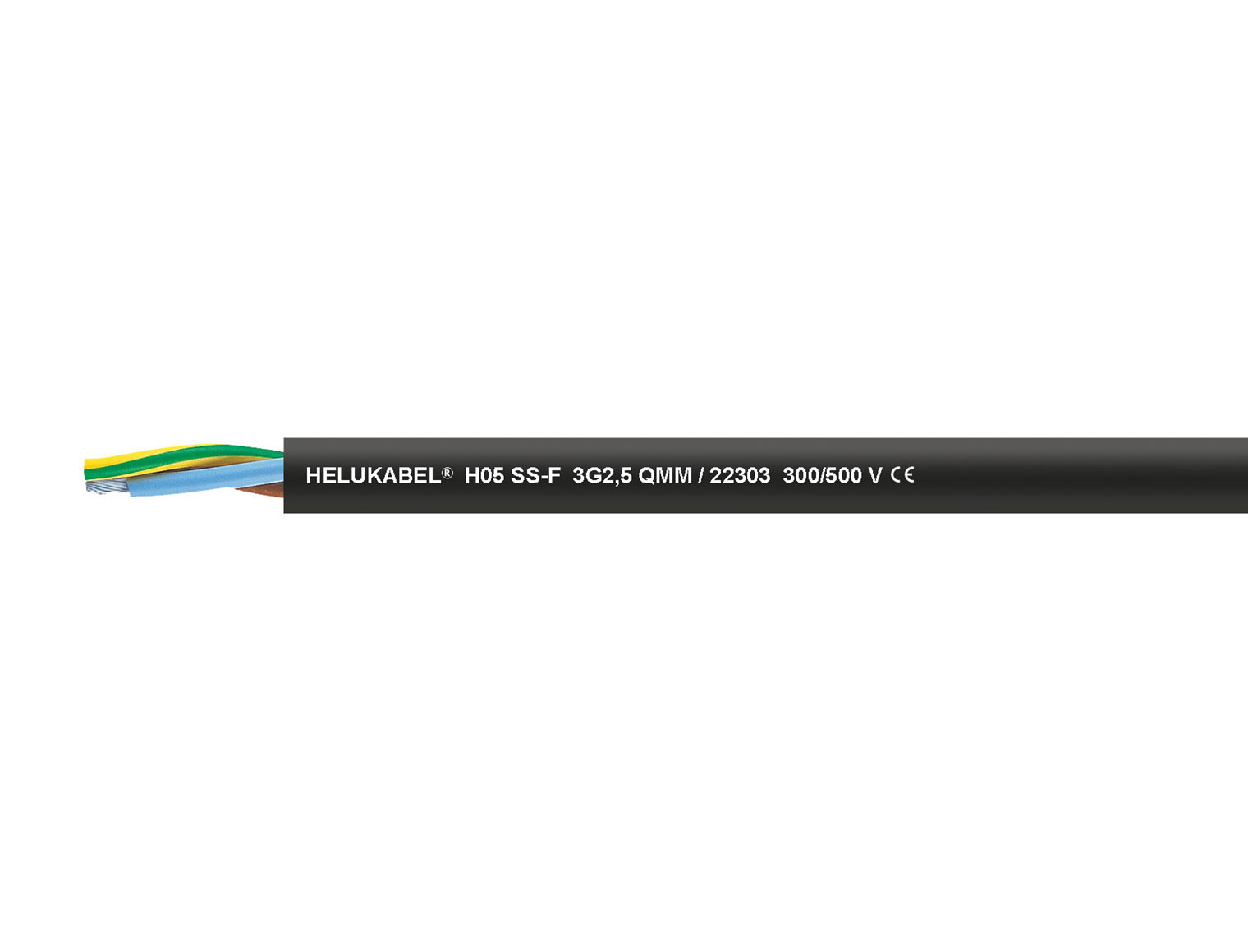 Cable HELUKABEL H05SS-F negro 5 G 1,5 mm²