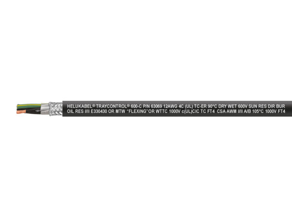 Cable HELUKABEL TRAYCONTROL® 600-C negro 5 G 14 AWG