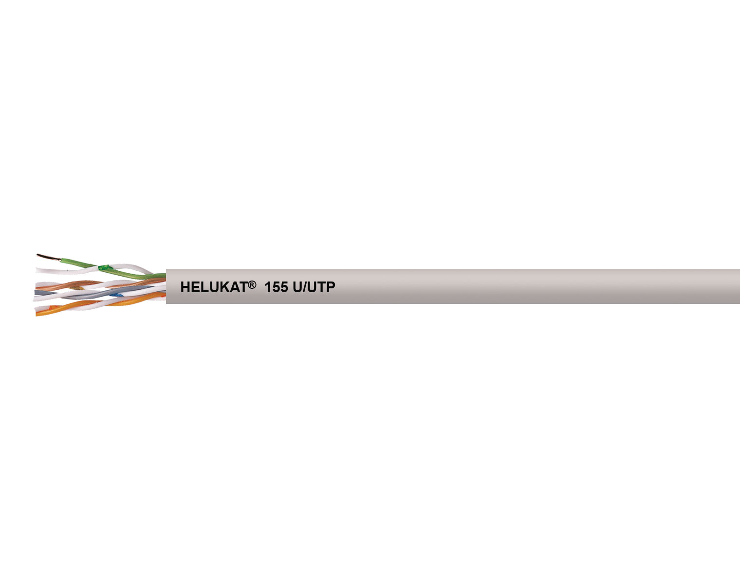 Cable HELUKABEL HELUKAT® 155 CAT,5e U/UTP PVC STATIC gris 4 x 2 x AWG 24 /1
