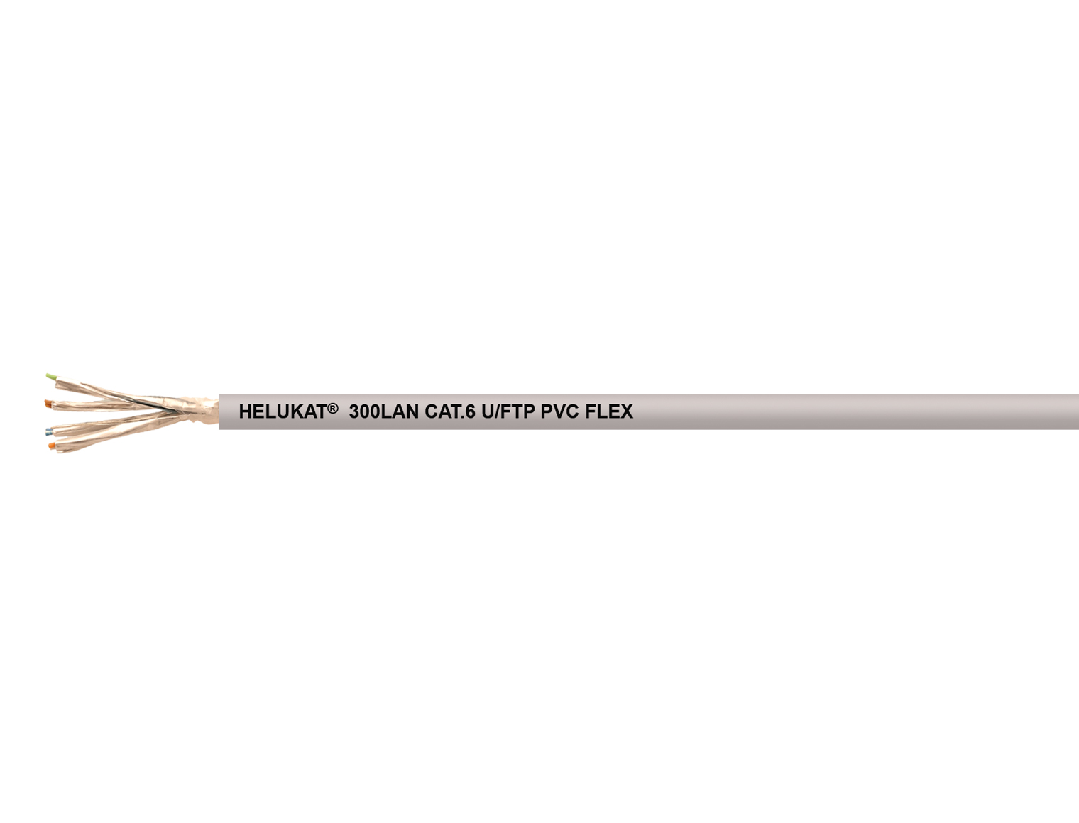 Cable HELUKABEL HELUKAT® 300 CAT,6 U/FTP PVC FLEX gris 4 x 2 x AWG 26 /7