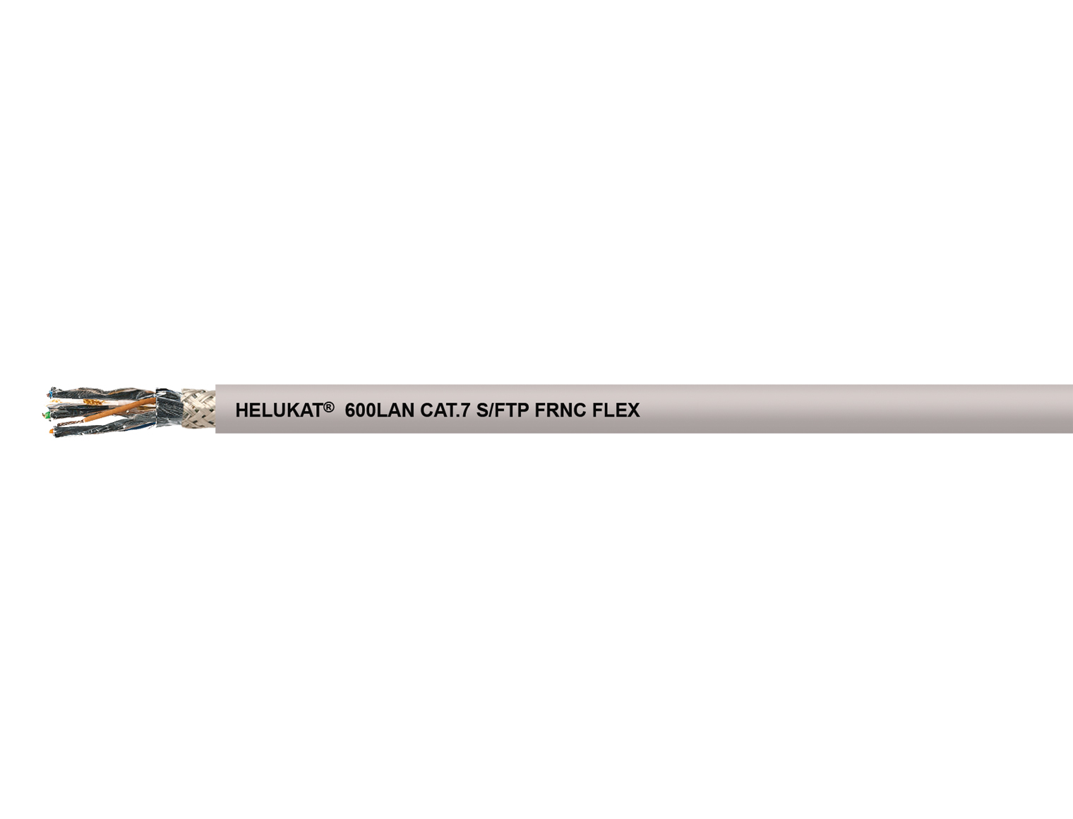 Cable HELUKABEL HELUKAT® 600 CAT,7 S/FTP FRNC FLEX gris 4 x 2 x AWG 26 /7