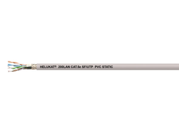 Cable HELUKABEL HELUKAT® 200 CAT.5e SF/UTP PVC STATIC gris 4 x 2 x AWG 24 /1